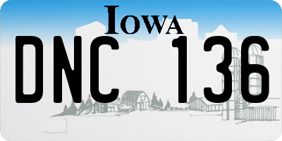 IA license plate DNC136