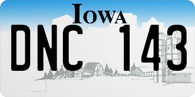 IA license plate DNC143
