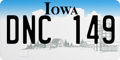 IA license plate DNC149