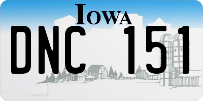 IA license plate DNC151