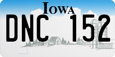 IA license plate DNC152