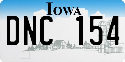 IA license plate DNC154