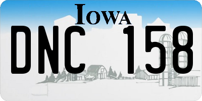 IA license plate DNC158
