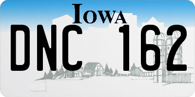 IA license plate DNC162
