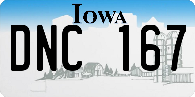 IA license plate DNC167