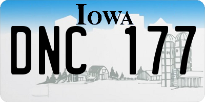 IA license plate DNC177