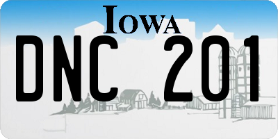 IA license plate DNC201