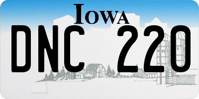 IA license plate DNC220