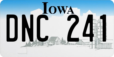 IA license plate DNC241