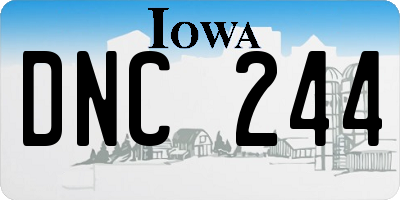 IA license plate DNC244