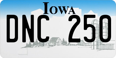 IA license plate DNC250