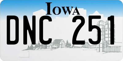 IA license plate DNC251
