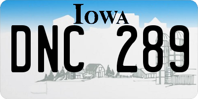 IA license plate DNC289