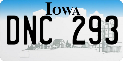 IA license plate DNC293