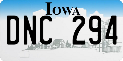 IA license plate DNC294