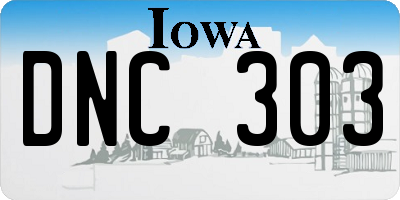 IA license plate DNC303