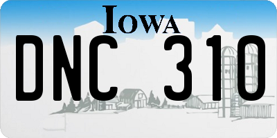 IA license plate DNC310
