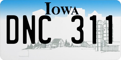 IA license plate DNC311