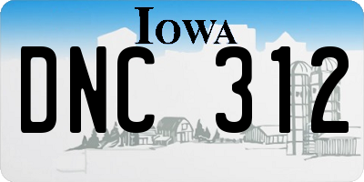 IA license plate DNC312