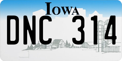 IA license plate DNC314
