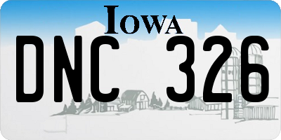IA license plate DNC326