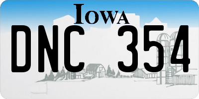 IA license plate DNC354