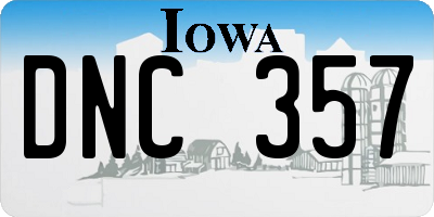 IA license plate DNC357