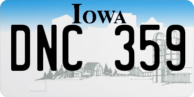 IA license plate DNC359
