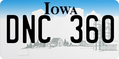IA license plate DNC360