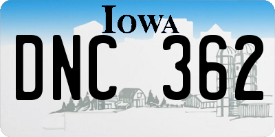 IA license plate DNC362