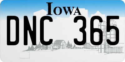 IA license plate DNC365