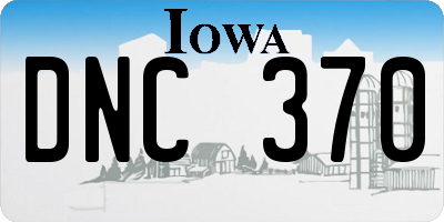 IA license plate DNC370