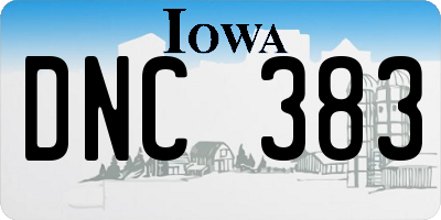 IA license plate DNC383