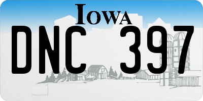 IA license plate DNC397
