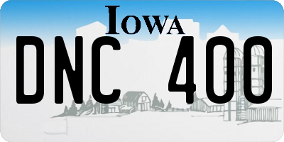 IA license plate DNC400