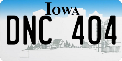IA license plate DNC404