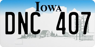 IA license plate DNC407