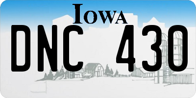 IA license plate DNC430