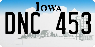 IA license plate DNC453