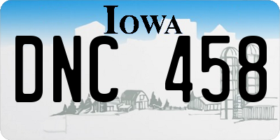 IA license plate DNC458