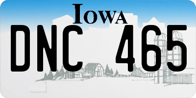 IA license plate DNC465