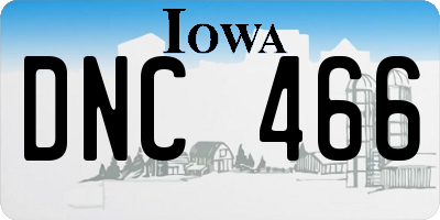 IA license plate DNC466