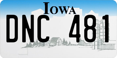 IA license plate DNC481