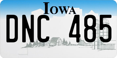 IA license plate DNC485