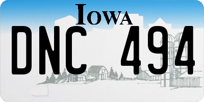 IA license plate DNC494