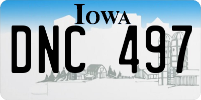 IA license plate DNC497