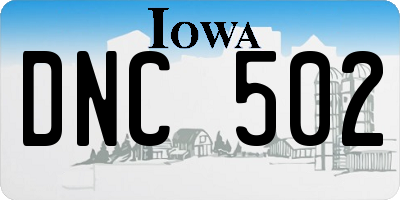 IA license plate DNC502
