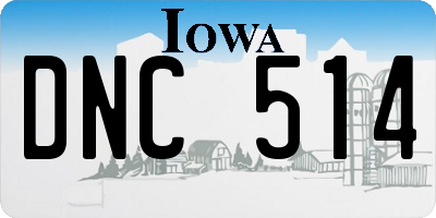 IA license plate DNC514