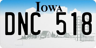 IA license plate DNC518