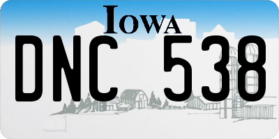 IA license plate DNC538